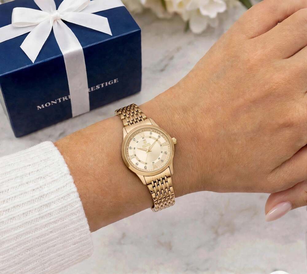 MPW-0007 Montres Prestige Invicta Women's Watch 33.5mm Gold NIB Factory Wrapped